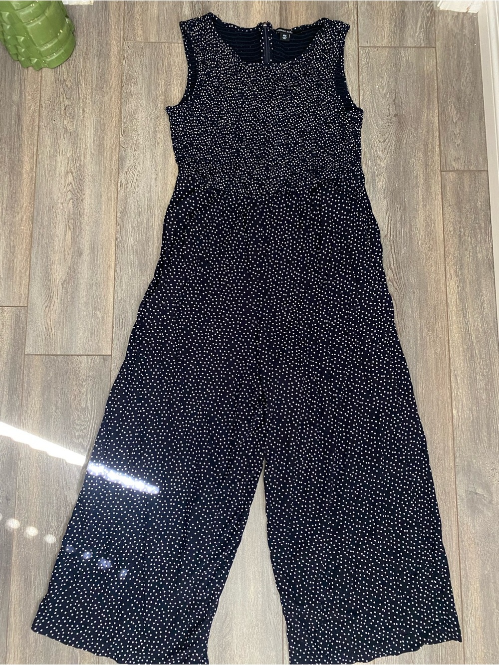 Andrew Marc Black Sleeveless Polka Dot Jumpsuit